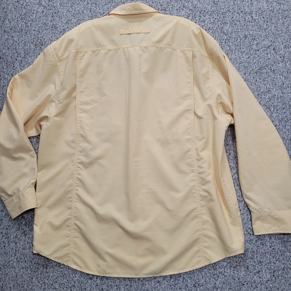Duluth Trading Co Mens XL Yellow Ripstop Fishing Hiking Long Sleeve Button Shirt - Picture 6 of 9